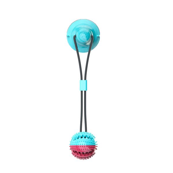 Suction Cup Dog Chewing Toy Ball Molar Bite Chew Teeth Cleaning Toy-Red