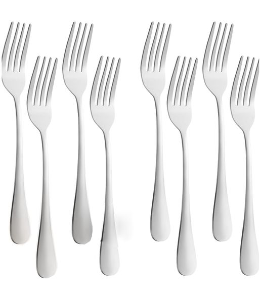 8-Piece Dinner Fork Set- Food-Grade Stainless Steel Flatware
