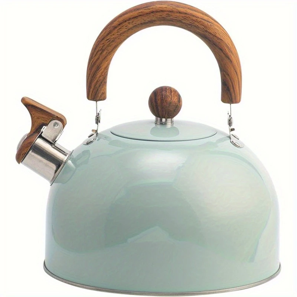 Stainless Steel Whistle Kettle - Wood Grain Handle 2L Stove Lettle