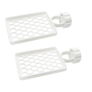 Two-Piece Faucet Sponge Holder and Sink Organizer - Drain Rack with Clips