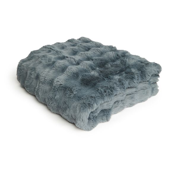 George &amp; Mason - Faux Fur Fleece Blanket 150 x 200 - Charcoal