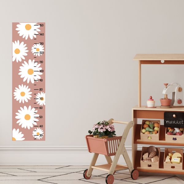 Bold Daisies Height Chart Wall Sticker