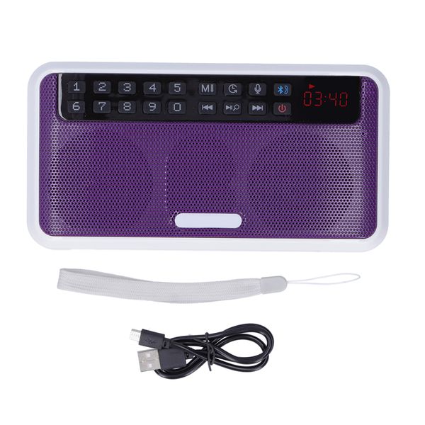 E500 Wireless Bluetooth Portable Speakers Support AUX/ Memory Card Purple