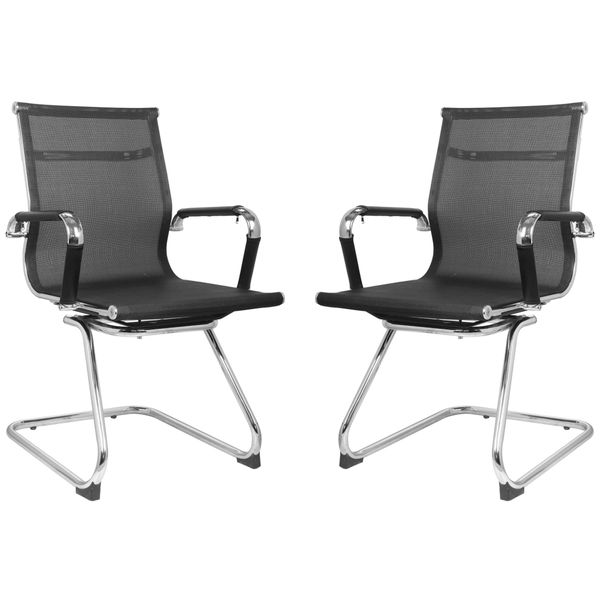 Netting Visitors Office Chair-Set of 2-Black