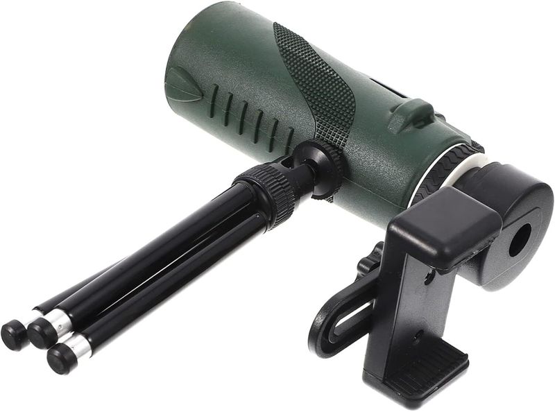 Compact Monocular Telescope Smartphone Adapter and Tripod for Bird
