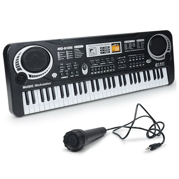 61 Keys Electronic Keyboard Toy Mini Electric Digital Piano With Microphone