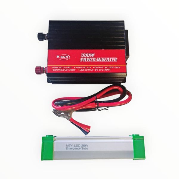 SUN 300w 12DC Power Inverter With LED 20W Rechargeable light