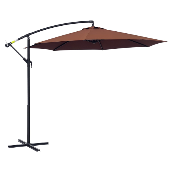 10' Cantilever Hanging Tilt Offset Patio Umbrella with UV &amp; Water Fighting