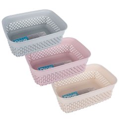 Bulk Pack x 6 Basket Plastic 18x13x6cm 1,1L Drop Design