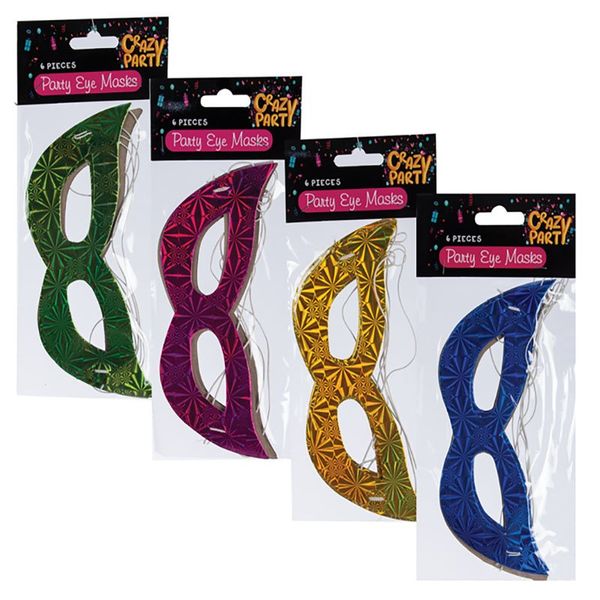 Party Eye Mask 6 Piece Pack Assorted (10 Pack)