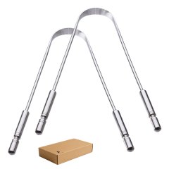 FA PLUS 2P Tongue Scraper for Men and Women, Stainless Steel Tongue Cleaner