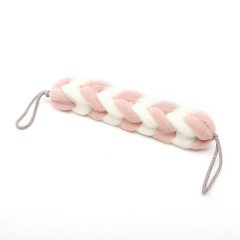 Stretchable Loofah Sponge Back Scrubber - Pink &amp; White