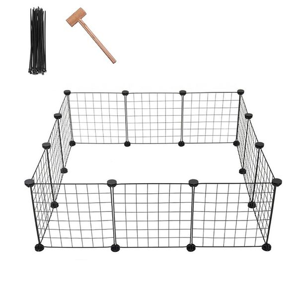 DIY Adjustable Pet Fence 12 Pieces with Hammer - 41 Inches
