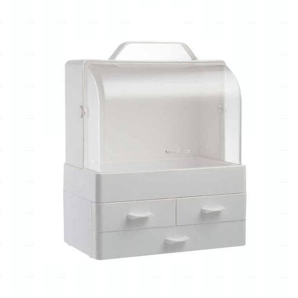 Portable Make Up Cosmetic Storage Box With Drawers And Lids