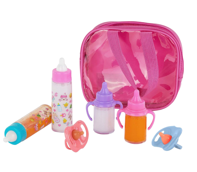 Pretend Play Baby Milk Feeder Bottles Toy Set For Girls - 7 Piece