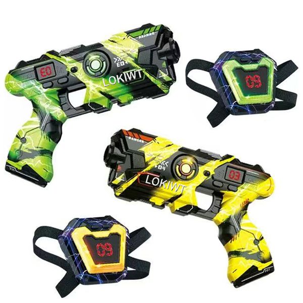 LOKIWT Laser Tag Guns Set of 2 with Digital LED Vests Score Display for Kid
