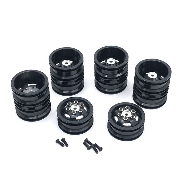 Metal Wheel Rim Hub for B16 B36 6X6 6WD 1/16 RC Truck Car,Black
