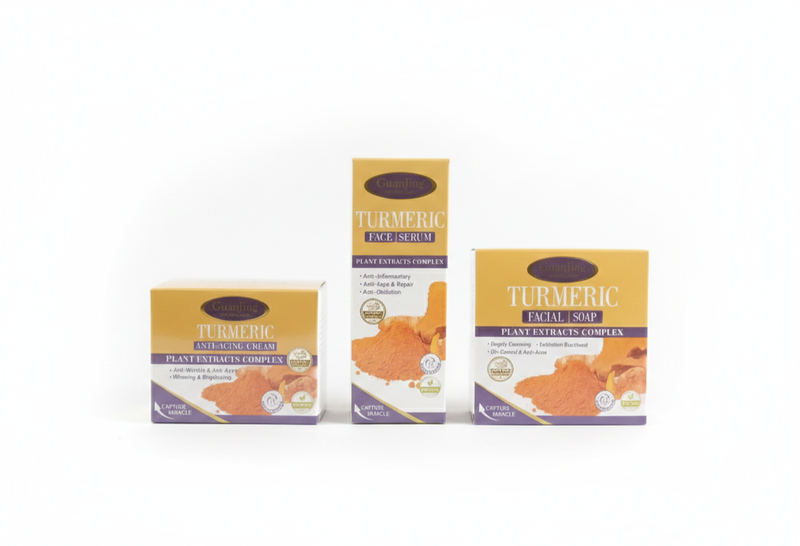 Turmeric 3-Piece Skincare Brightening Set - Soap, Serum &amp; Face Cream