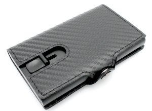 RFID Protection Minimalist Pop-Up Wallet - Carbon Fibre Leather