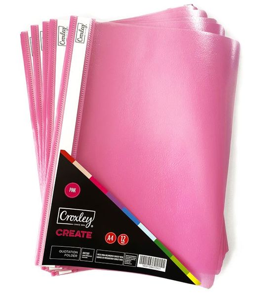 Croxley Quotation Folder Pink Pack of 12's