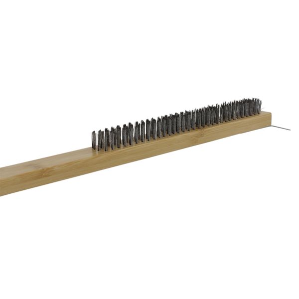 Pizza Oven Metal Bristle Brush with Scraper - 57cm