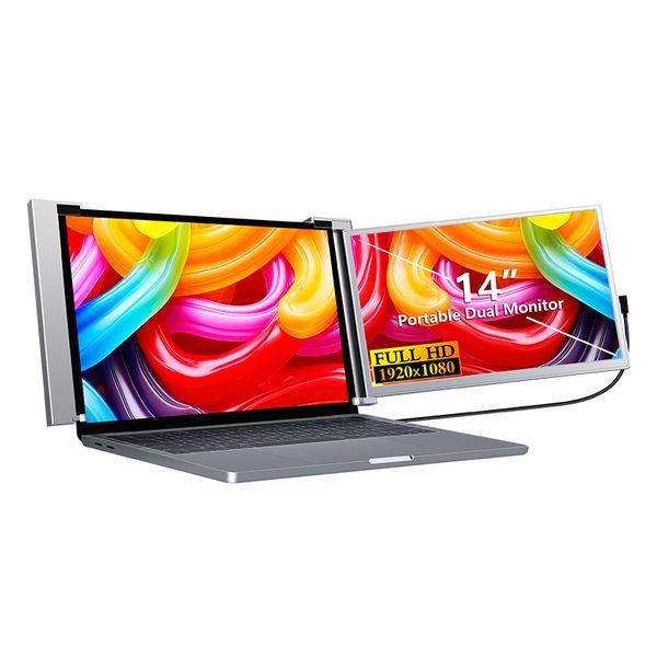 14 Inch Portable Laptop Screen Extender Dual Second Display 1080P