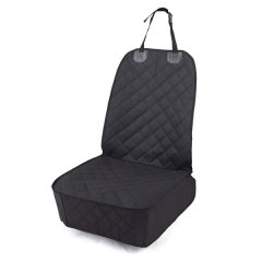 75cm Durable Pet Front Car Seat Protector with Adjustable Strap - Black
