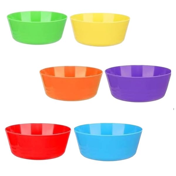 Craft Kitchen Reusable Plastic Serving Toddler Bowls Set Of 6 -11.8cm