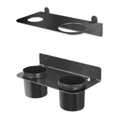 Oil Dual Funnel Holder Storage Rack Includes 2 Plastic Removable Drip Cups