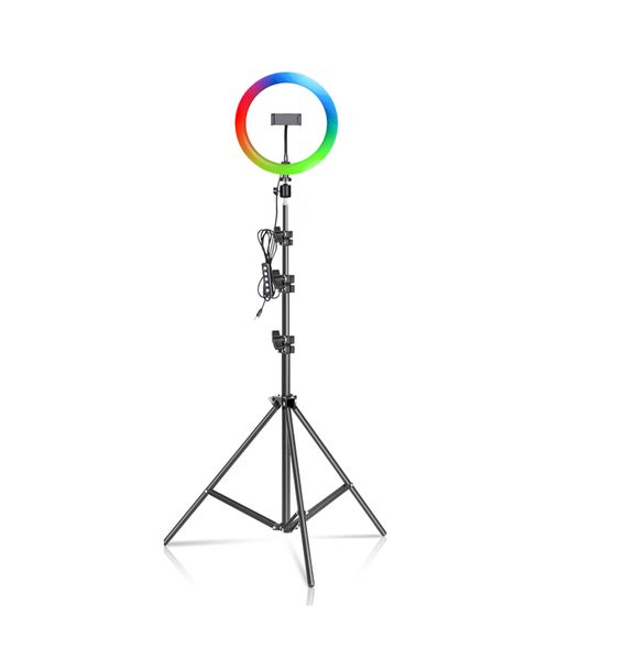 12" Tripod RGB LED Soft Ring Light with 2.1m Portable extendable Stand
