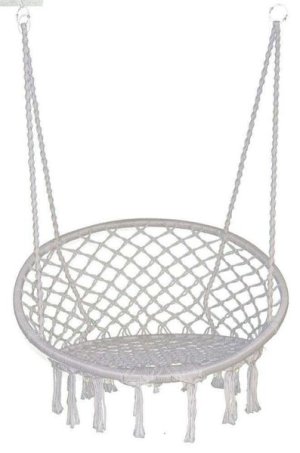Indoor &amp; Outdoor Modern Hammock Swing Lounge Chair - Cream