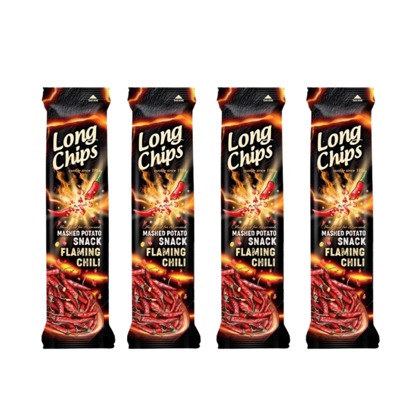 Long Chips - Flaming Chilli Snack 75g (Pack of 4)