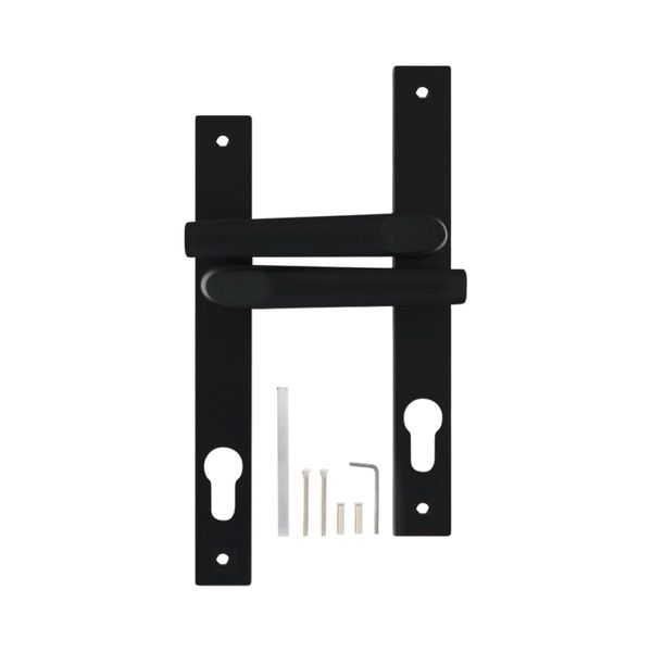 Black Slimline Spring Loaded Door Handle Set - With Screws Included