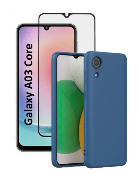 Silicone Phone Case &amp; Screen Protector Combo For Samsung A23 -MidnightGreen