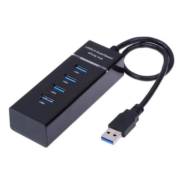 USB Hub 3.0 OTG Splitter 4 Ports High Speed USB Adapter - Black