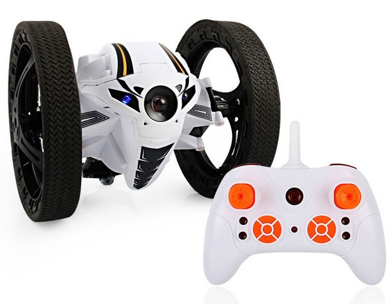 R/C 2.4GHz 2WD Bounce Car (15cm long) with Battery &amp; USB Charger - White