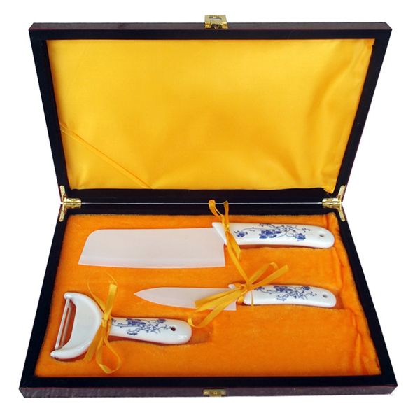 Ultra Sharp Durable Advanced Ceramic Knife Set + Wooden Gift Box