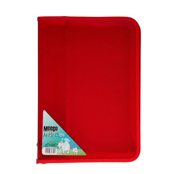 Meeco A4 Zip File Case - Red