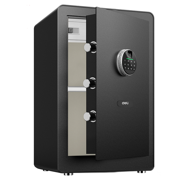 DELI Safe Security Box Anti-Theft Steel Fingerprint Password Alarm Lock