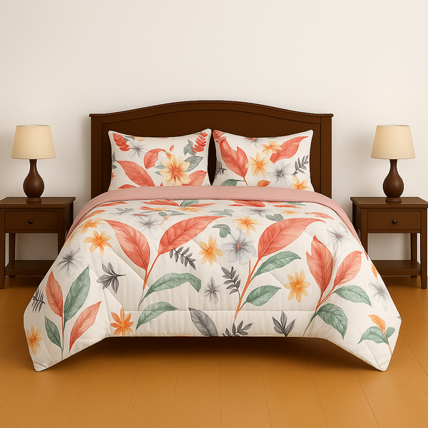 Polyester Tropical Sunrise Comforter Set - 5 Piece Set