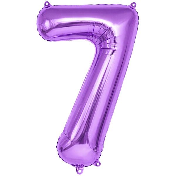 32-Inch Metallic Purple Foil Balloon - Number 7