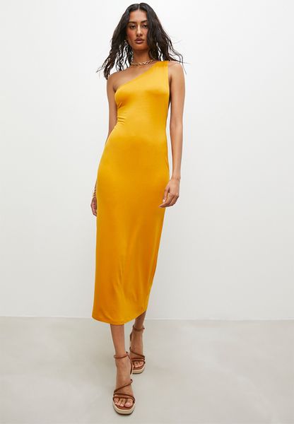 Asym Back Detail Bodycon Midi Dress