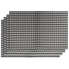 Regent Place Mats Woven Silver/Black Pvc - 4 Pack (300X450Mm)