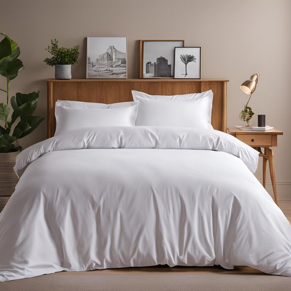 Rey's Fine Linen Premium Collection Satin Stitch Duvet Cover - White - 6 Pc