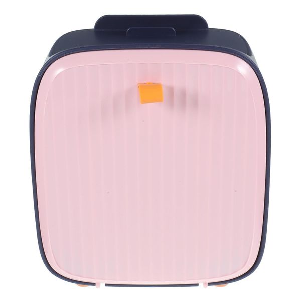 Pink Mini Desktop Trash Can with Lid Portable Compact Wastebasket for Home