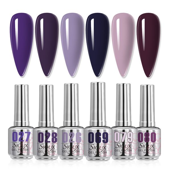 Sioux Royal Purple Gel Polish Collection - 6 Piece (15ml Each)