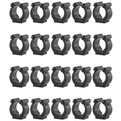 20 Pcs Fishing Pole Holder Clips Black 16Mm Inside Dia Rod