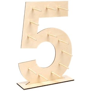Wooden Donut Stand Display - Number 5 - Freestanding Party Dessert Holder