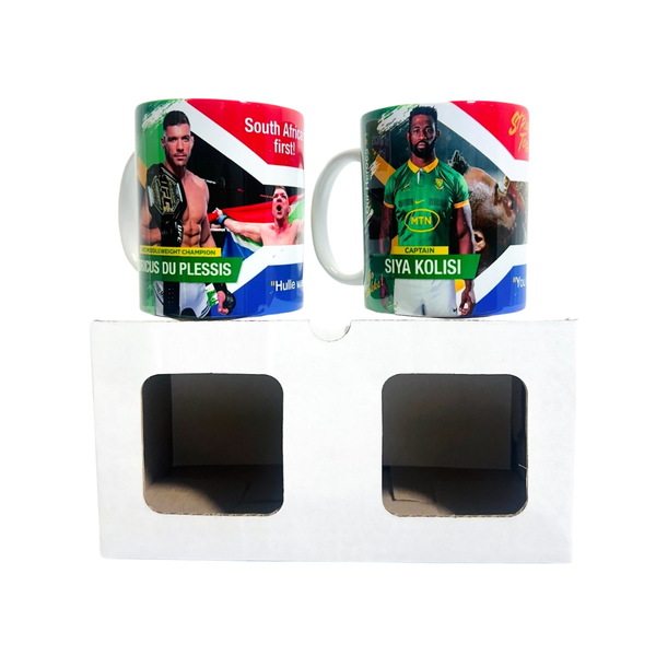 Gift Mug Set of 2 by Made In SA "Our Heroes" Series