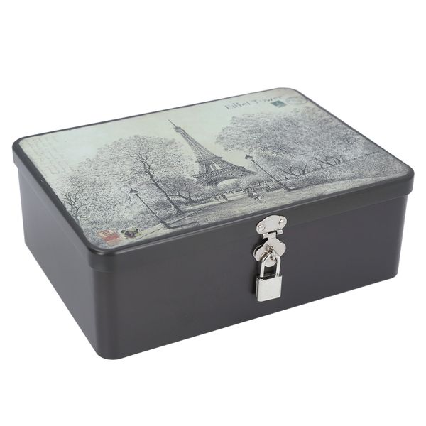 Vintage Iron Lock Box for Jewelry Crafts